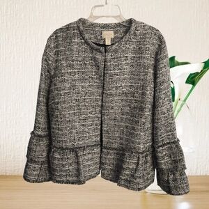 Chico's Black and White Textured Jacket